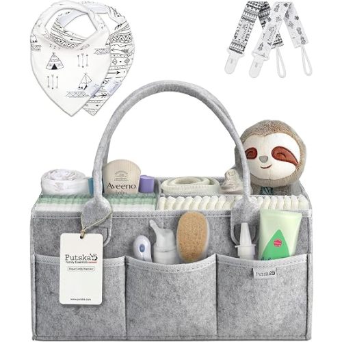 Diaper Caddy Organizer Grey, Large