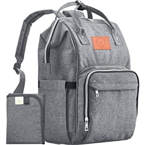KeaBabies Diaper Bag Backpack, Waterproof Multi Function Baby Travel Bags (Classic Gray)