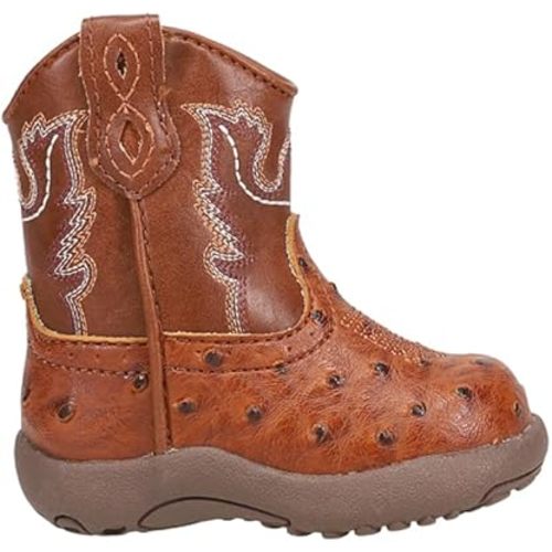ROPER Infant Girls Cowbaby Bumps Embroidery Round Toe Casual Boots Mid Calf - Brown