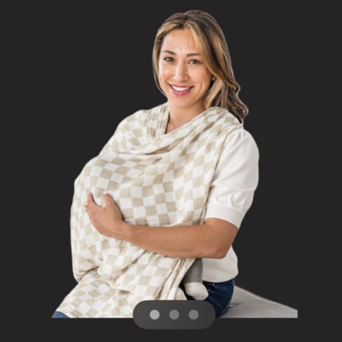 Itzy Ritzy Breastfeeding Boss Multi-Use Cover – A Nursing Cover, Swaddle, Car Seat Wrap, Tummy Time Mat & Burp Cloth All in One – Made of Soft Muslin Fabric & Measures 47” x 47” (Checkerboard)