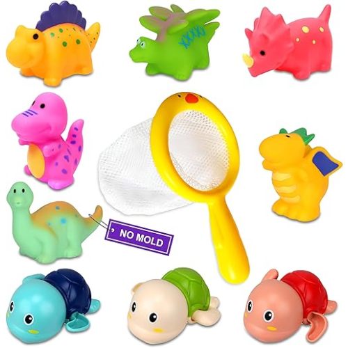 Bath Toys for Kids Ages 1-3 - Mold Free Baby Toddler Bath Toys 6-12-18 Months - No Hole Bathtub Toys for 1 2 3 4 Years Old Boys Girls - Infants Pool Water Shower Toys 1st Gifts Baby Bath Essentials