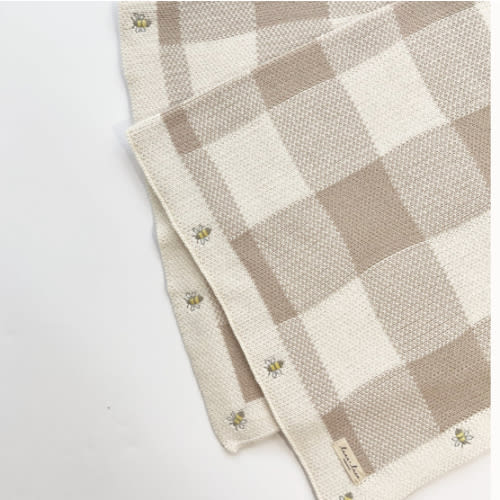 Busy Bee Gingham Baby Blanket