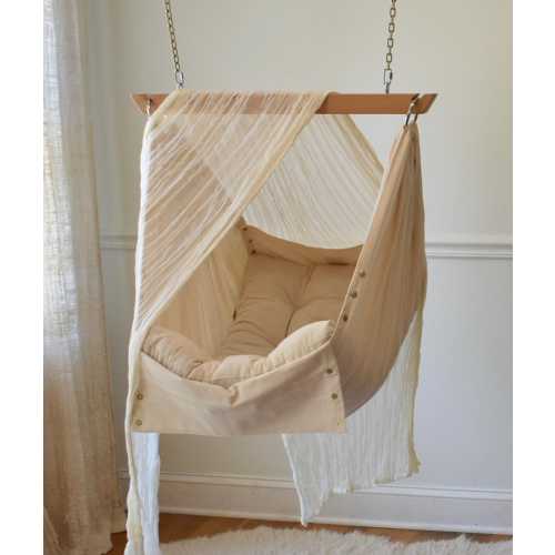 Adjustable Baby Swing, Indoor Outdoor Swing, Natural Organic, Toddler, Baby Hammock, Hammock Chair, Sensory Swing, Cream