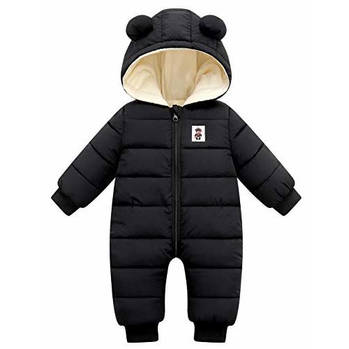 Happy Cherry Baby Snowsuit Winter Coat Warm Hoodie Romper Puffer Jacket
