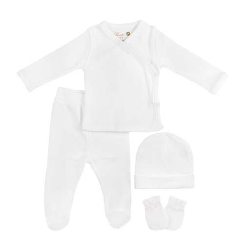 4 Piece Layette Set (top, footie, cap & mittens)
