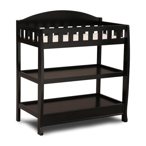 Delta Children Infant Changing Table with Pad, Ebony Black