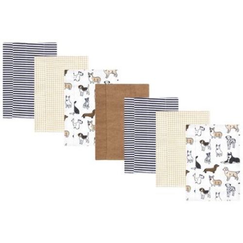 Hudson Baby Infant Boy Flannel Burp Cloth 7pk, Handsome Dogs, One Size