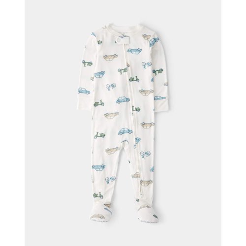 Baby Boy Car Print PurelySoft Footie 1-Piece Pajamas - Ivory | Carter's