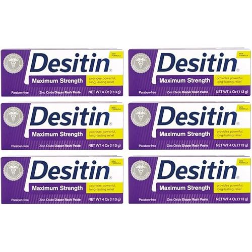 Desitin Maximum Strength Diaper Rash Paste, 4 ounce (pack of 6)