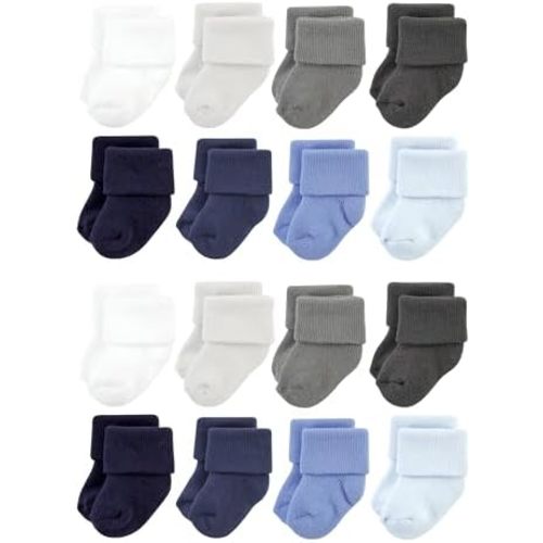 Hudson Baby Unisex Cotton Rich Baby Terry Socks 16-Pack