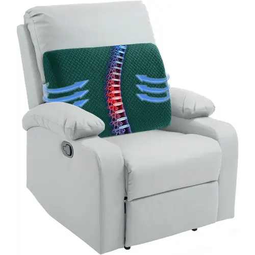 HOMBYS Lumbar Support Pillow for Recliner Chair, Memory Foam Back Support Cushion for Elderly,Extra Large Lumbar Support Pillow with Extension Straps, Thick Backrest for Home Reading,20x14x5 in