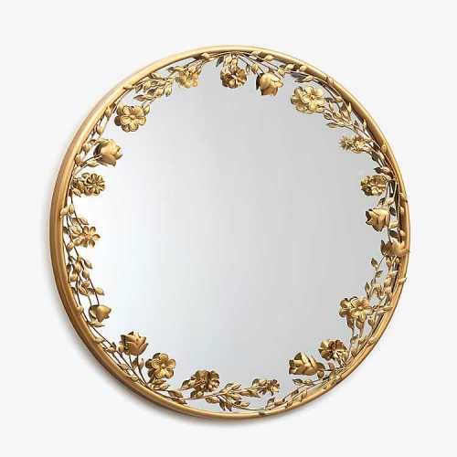 Round Gold Dainty Floral Wall Mirror | Kirklands Home