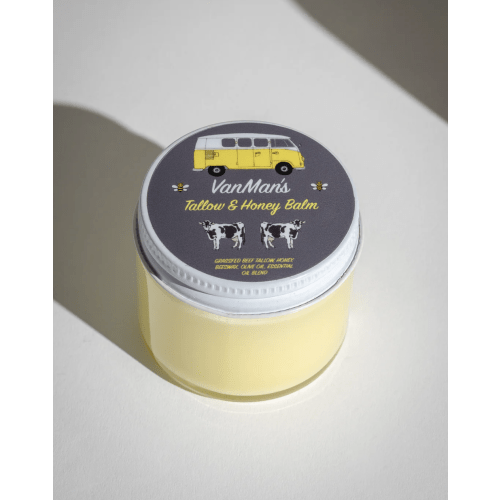 6oz No Scent Added Honey & Grass Fed Beef Tallow Balm for Skin - VanMan
