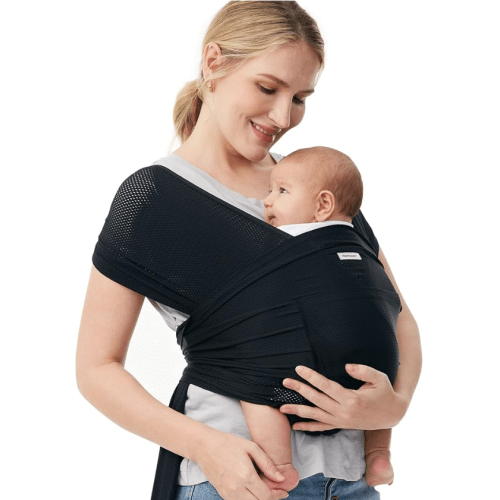 Momcozy Baby Wrap Carrier Slings, Infant Carrier Slings for Newborn up to 50 lbs, Baby Wrap Adjustable for Adult Fits Sizes XXS-XXL,Easy to Wear Baby Carriers,Ergonomic Front Facing/Back,Gradient Blue