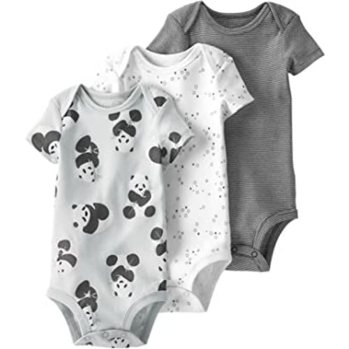 Carter's Baby 3-Pack Organic Cotton Short-Sleeve Rib Bodysuits