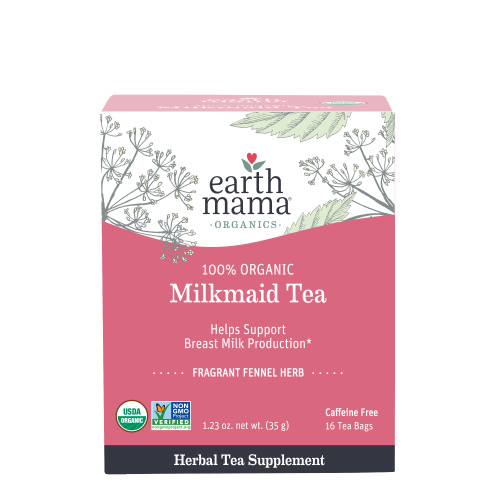 Earth Mama Organic Milkmaid Tea, Herbal Tea for Moms Without Caffeine, 16 bags