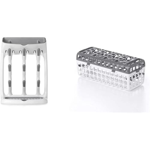 OXO Tot Space Saving Drying Rack + Dishwasher Basket for Kitchen