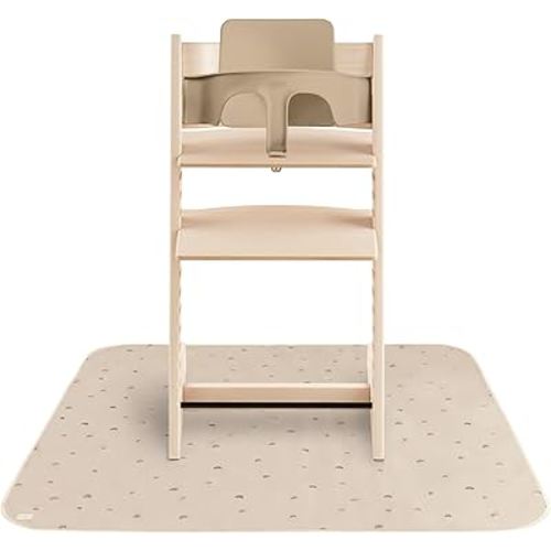 mushie Baby Splat Mat 42.5x42.5 Inch (Rainbows) | Water Resistant for Under High Chair and Infant Play