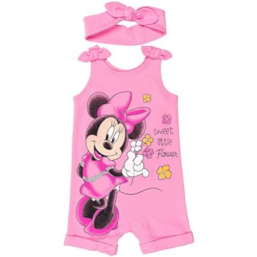 Disney Minnie Mouse Winnie the Pooh Lion King Lilo & Stitch Simba Romper and Headband Newborn to Toddler