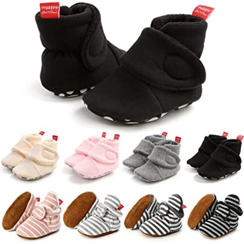 Baby Booties Infant Newborn Boys Girls Slippers Warm Crib Sock Shoes Indoor First Walkers Prewalker