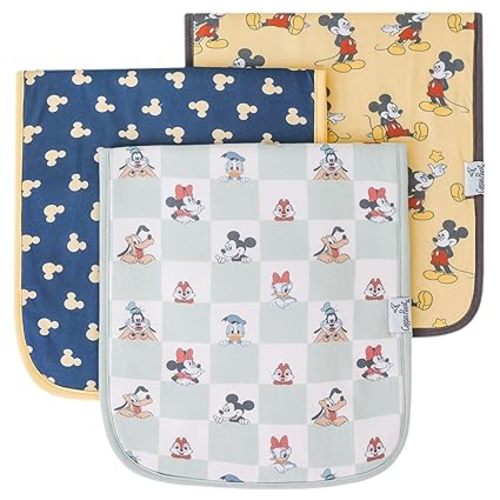 Copper Pearl Baby Burp Cloth Large 21''x10'' Size Premium Absorbent Triple Layer 3-Pack Gift Set Mickey Mouse & Friends