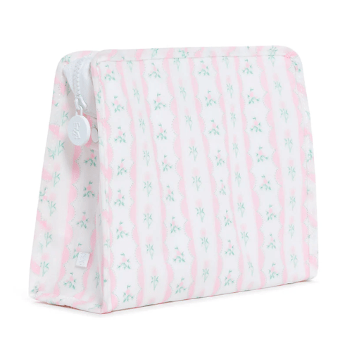 TRVL Roadie Large Zip Pouch - Ribbon Floral Pink