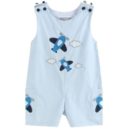Blue Airplane Pockets Shortalls
