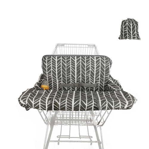 ICOPUCA Portable Shopping Cart Cover for Baby Boy Girl,Cart Covers for Babies, Infant High Chair Cover, Machine Washable,with storage bag Toddler Grocery Cover Flowers black and white color
