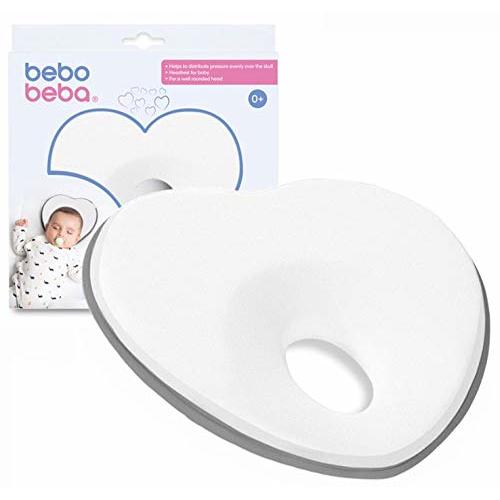 Newborn Baby Head Shaping Pillow | Memory Foam Cushion for Flat Head Syndrome Prevention | Prevent Plagiocephaly | Best Perfect for Baby Boy & Girl (White)