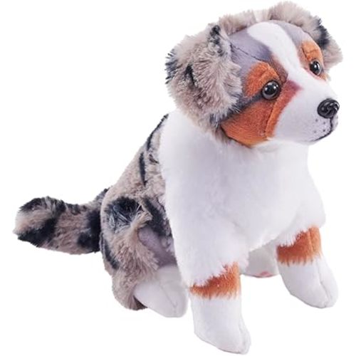 Wild Republic Rescue Dog, Australian Shepherd, Stuffed Animal, with Sound, 5.5 inches, Gift for Kids, Plush Toy, Fill is Spun Recycled Water Bottles