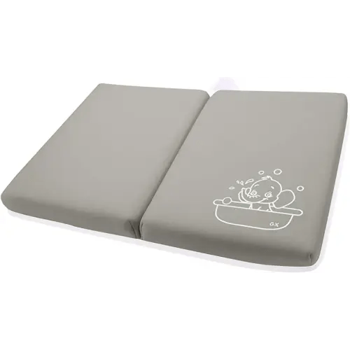 Bath Knee Pad - 1.5inch Extra Thick Bath Kneeling Pad Non-Slip Rubber - Foldable Bathtub Knee Mat Large Safety Bath Kneeler Pad for Baby Bathtime, Garden Work, Exercise - Gray
