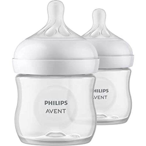 Philips AVENT Natural Baby Bottle with Natural Response Nipple, Clear, 4oz, 2pk, SCY900/02