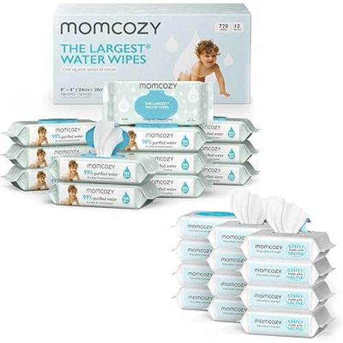 Momcozy Water Wipes 720 Count & Momcozy Nose Saline Wipes 360 Count