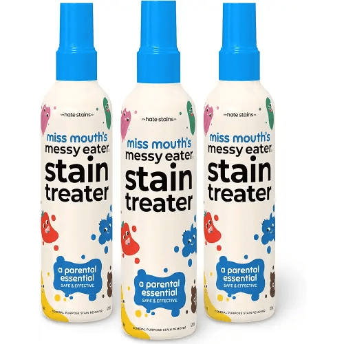 Miss Mouth's Messy Eater Stain Treater Spray - 4oz 3 Pack Stain Remover - Newborn & Baby Essentials - No Dry Cleaning Food, Grease, Coffee Off Laundry, Underwear, Fabric