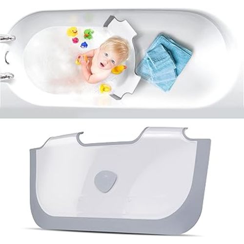BabyDam: The Original Bathwater Barrier- Use Less Water While Giving Your Baby a Fun Place to Bath. Fits UK/EU Straight Sided Tubs Up to 22.8” Wide. Turn Your Family's Bathtub into Your Kid’s