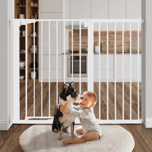 Baby Safety Gate, Extra Tall 36 inch ,Wide 29.5"to 48.8" Baby Gate for Stairs and Doorway,Gate for Ages 6 to 36 Months,White