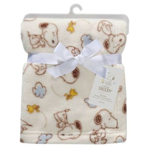 Bedtime Originals My Little Snoopy Coral Fleece Baby Blanket: Animal Prints, 30" x 40", 1 Pack