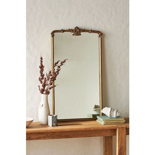 Cecilia Floral Emblem Portrait Rectangle Wall Mirror