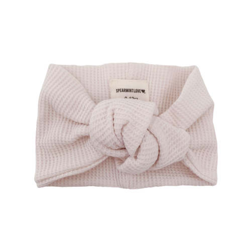 Organic Waffle Turban Headband, Snow