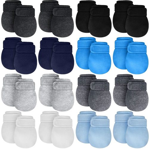 Newcotte Adjustable Baby Mittens No Scratch Newborn Cotton Breathable Gloves Warm Baby Mitts for Boys