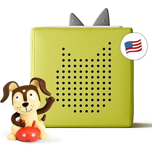 Toniebox Audio Player Starter Set with Playtime Puppy - Listen, Learn, and Play with One Huggable Little Box - Green, 3 Years and up