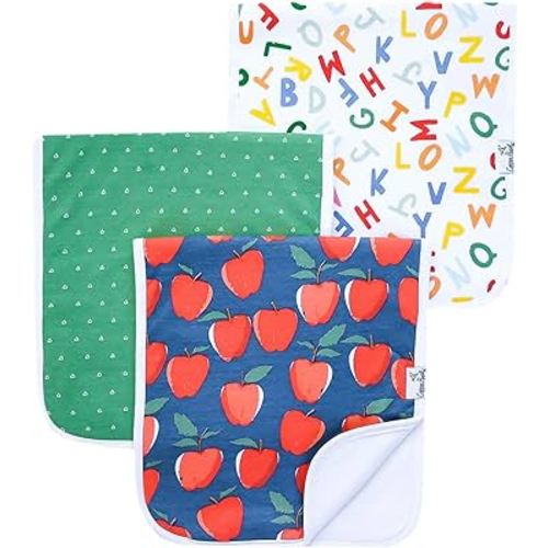 Copper Pearl Baby Burp Cloth Large 21''x10'' Size Premium Absorbent Triple Layer 3-Pack Gift Set Teacher