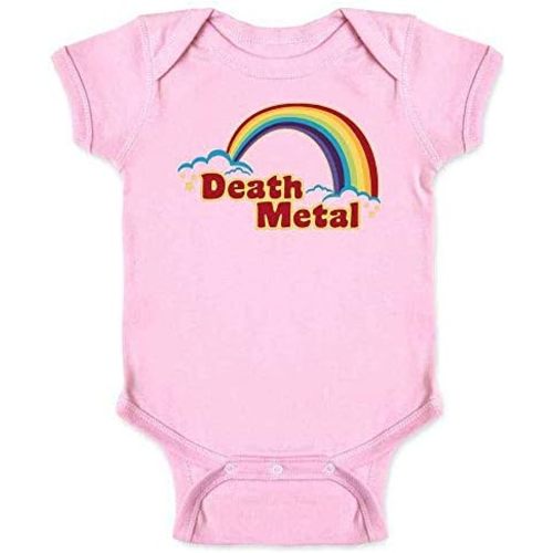Pop Threads Death Metal Retro Rainbow 70s 80s Sarcastic Infant Baby Boy Girl Bodysuit