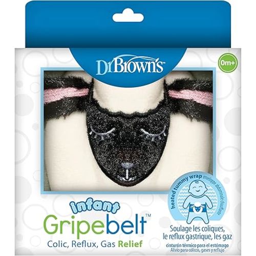Dr. Brown's Infant Gripebelt Heated Belly Band, Soothe Baby's Tummy with Gentle Warmth and Compression, Lamb, 0m+