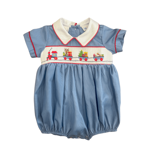 Noah Santa Train Smocked Bubble
