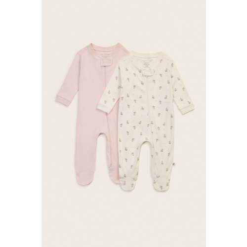 2-Pack Organic Cotton Sleep and Plays - Shell and Lil Explorer | easy-peasy Soft, Sustainably Made Childrenswear