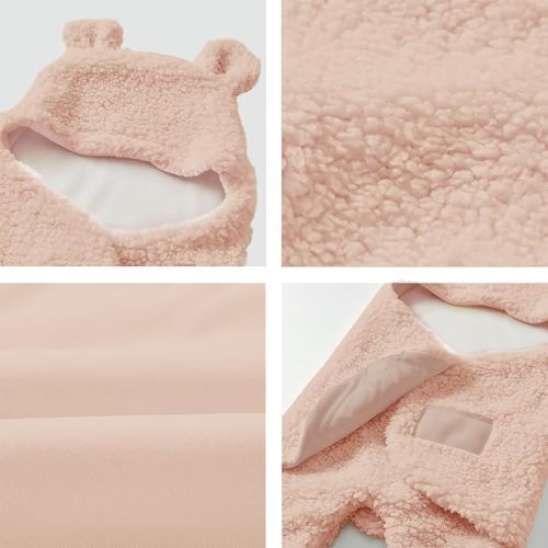 Baby Swaddle Blanket Boys Girls Cute Cotton Plush Receiving Blanket Ultra-Soft Newborn Sleeping Wraps for Infant 0-6 Months Baby Girl Shower Gift - Pink, One Size