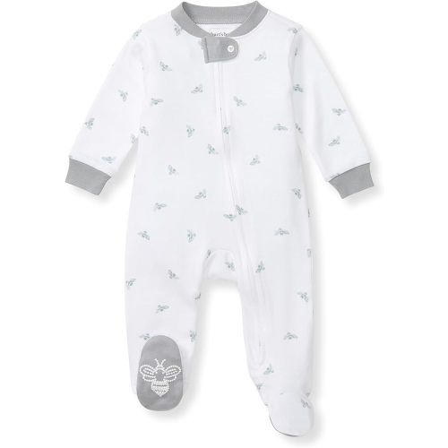 Burt's Bees Baby Boys' Sleep & Play PJs, 100% Organic Cotton One-Piece Zip Front Jumpsuit, Baby Boys Footie Pajamas & PJs