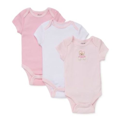 Baby Girls Sweet Bear Bodysuits 3-Pack
