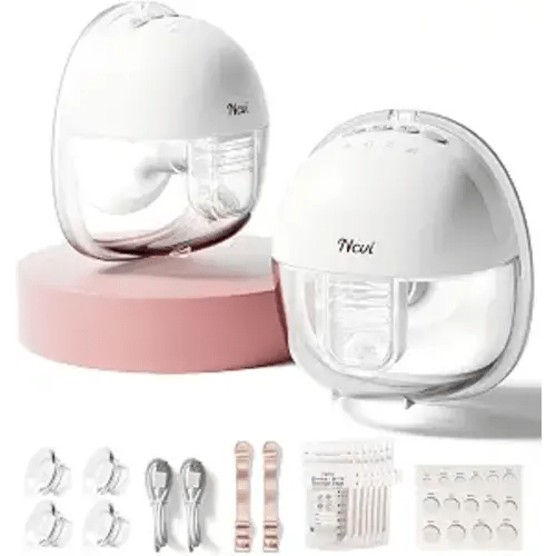 NCVI Wearable Breast Pump for Moms, <42dB for Office, Home or Travel Use